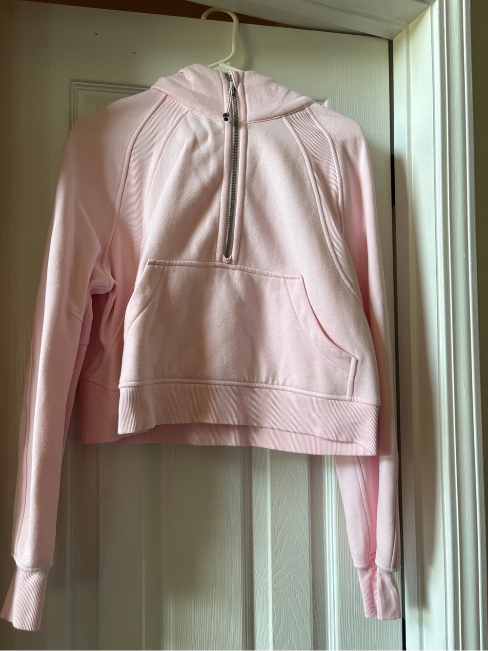 lululemon athletica Light Pink Half-Zip Cowl Sweater